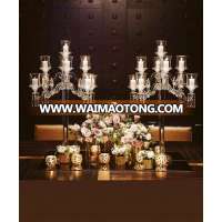 wholesale large table decorative 9 arms lampshades crystal candelabra wedding centerpiece