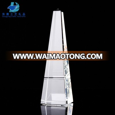 high quality  obelisk optical crystal trophy awards blank for laser engraving