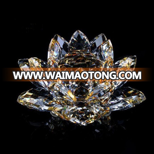 Colorful Crystal Lotus Flower Sculpture Factory Wholesale