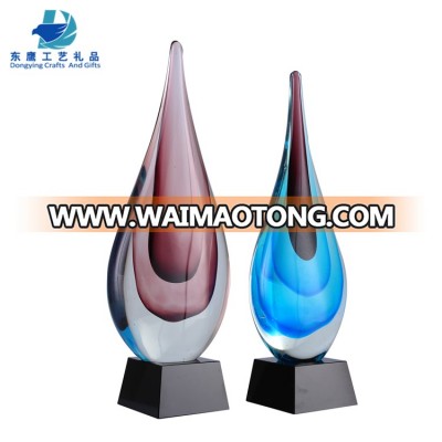 Wholesale  laser engraving souvenirs lettering custom tear drop glass award