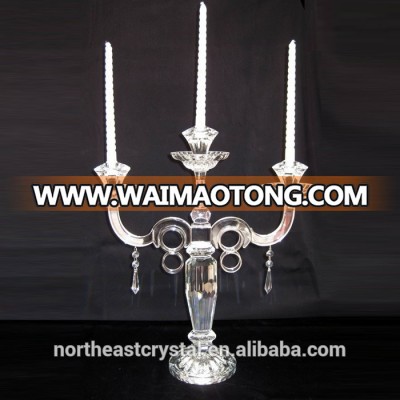 3 Arms Candelabra for Wedding Centerpieces Decoration crystal Candelabra