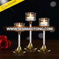 3 Tier Tabletop Crystal Glass candle stick Decorative Candle Holder